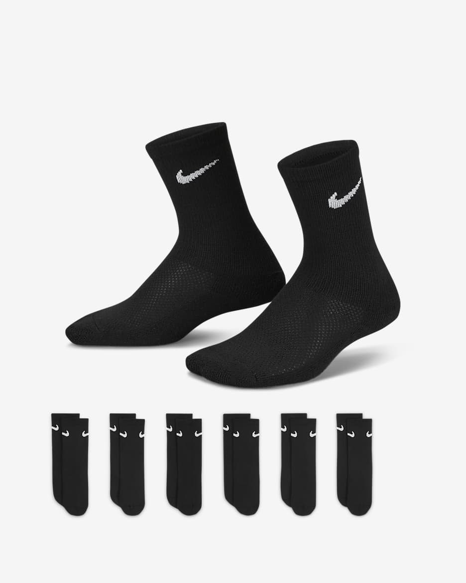 Nike Mesh and Cushioned Crew Socks Box Set 6 Pairs Little Kids Socks